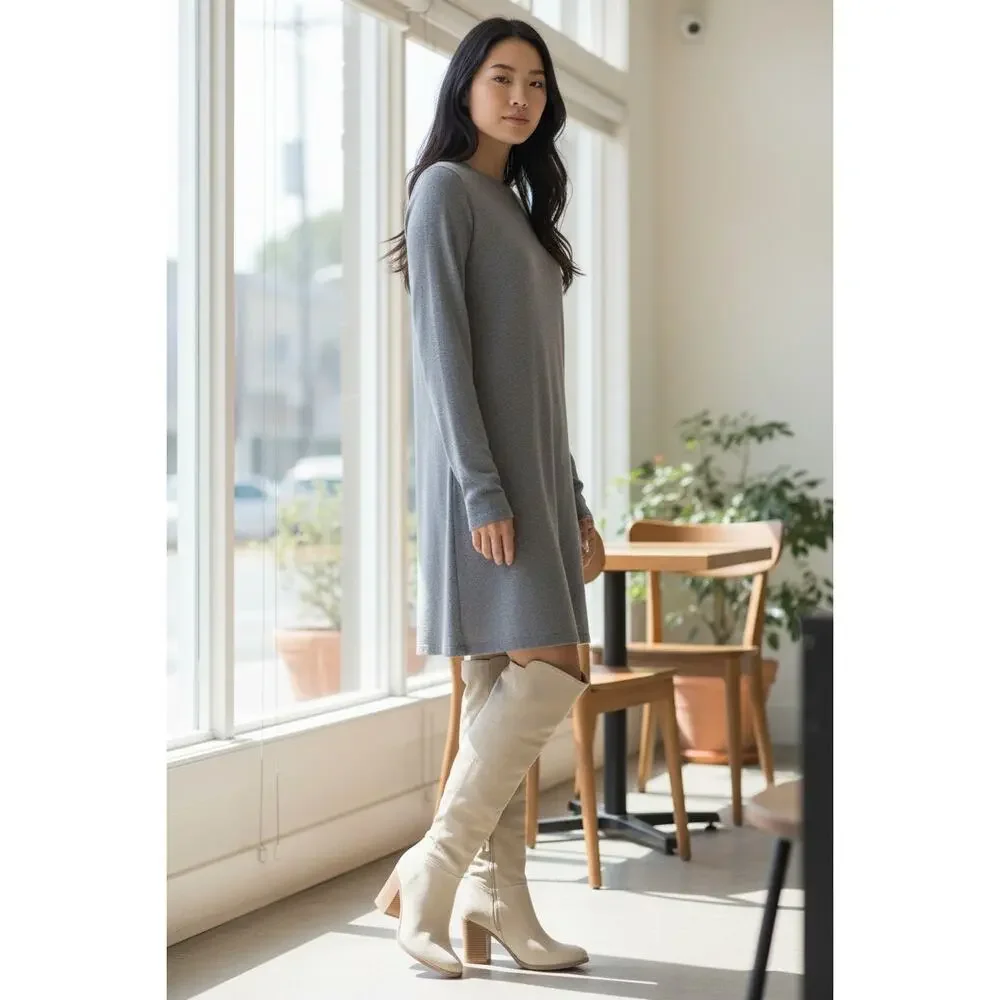 Naturalizer Kyrie womens suede water repellent knee-high boots cream sz 6 $265